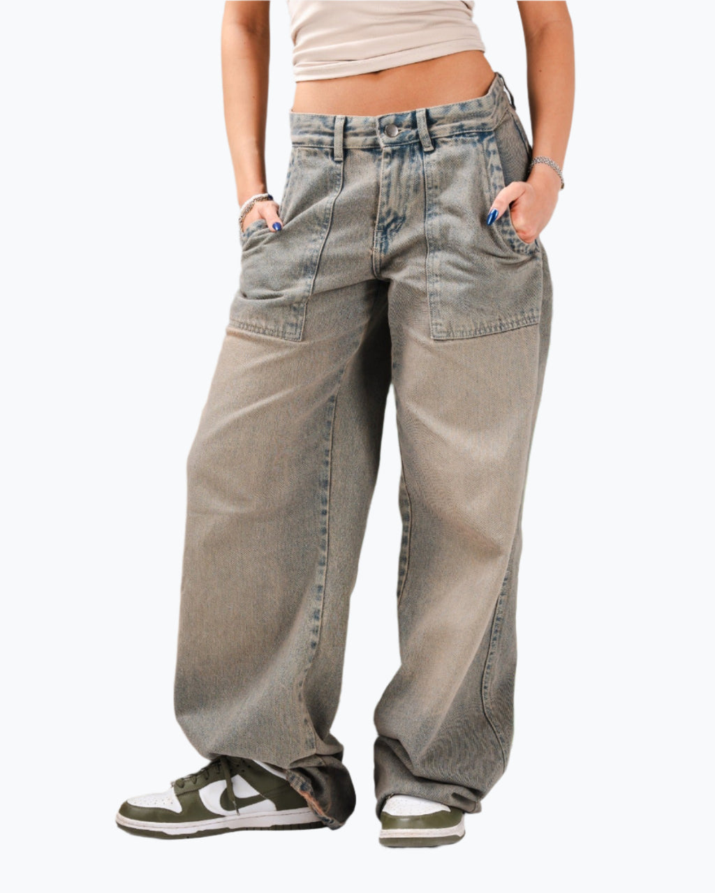 Dirty Grey Pocket Jeans
