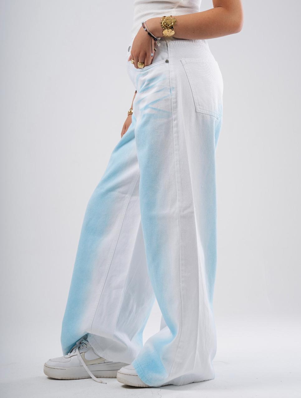 Ocean Blue Baggy Pratique Jeans