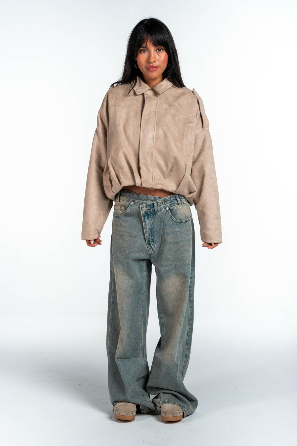 Effect Bomber Suede Jacket