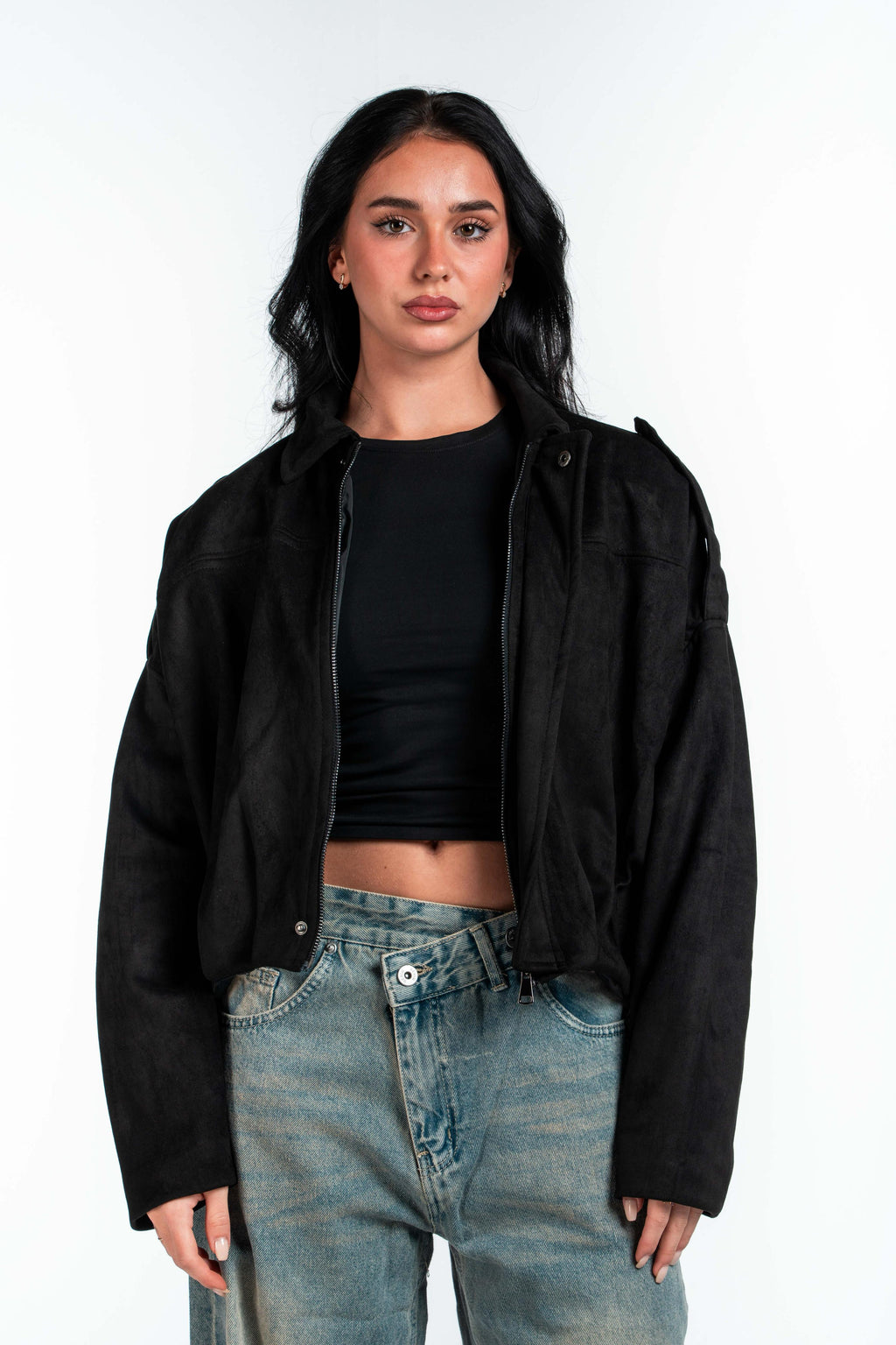 Effect Bomber Suede Jacket