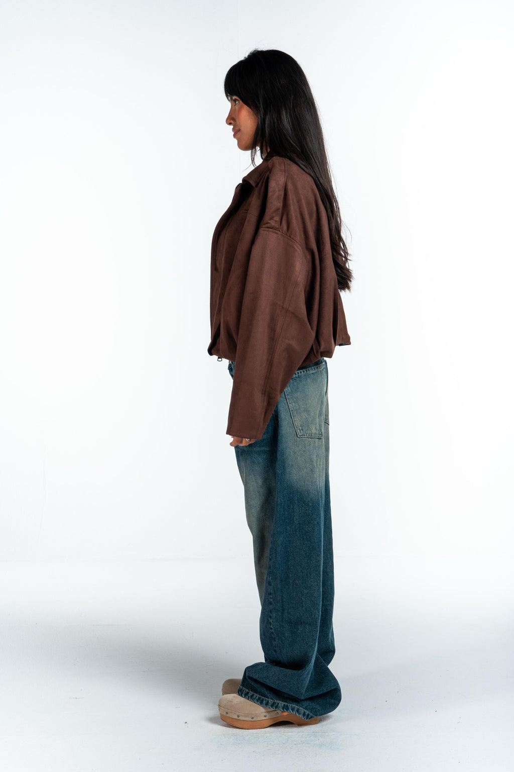 Effect Bomber Suede Jacket