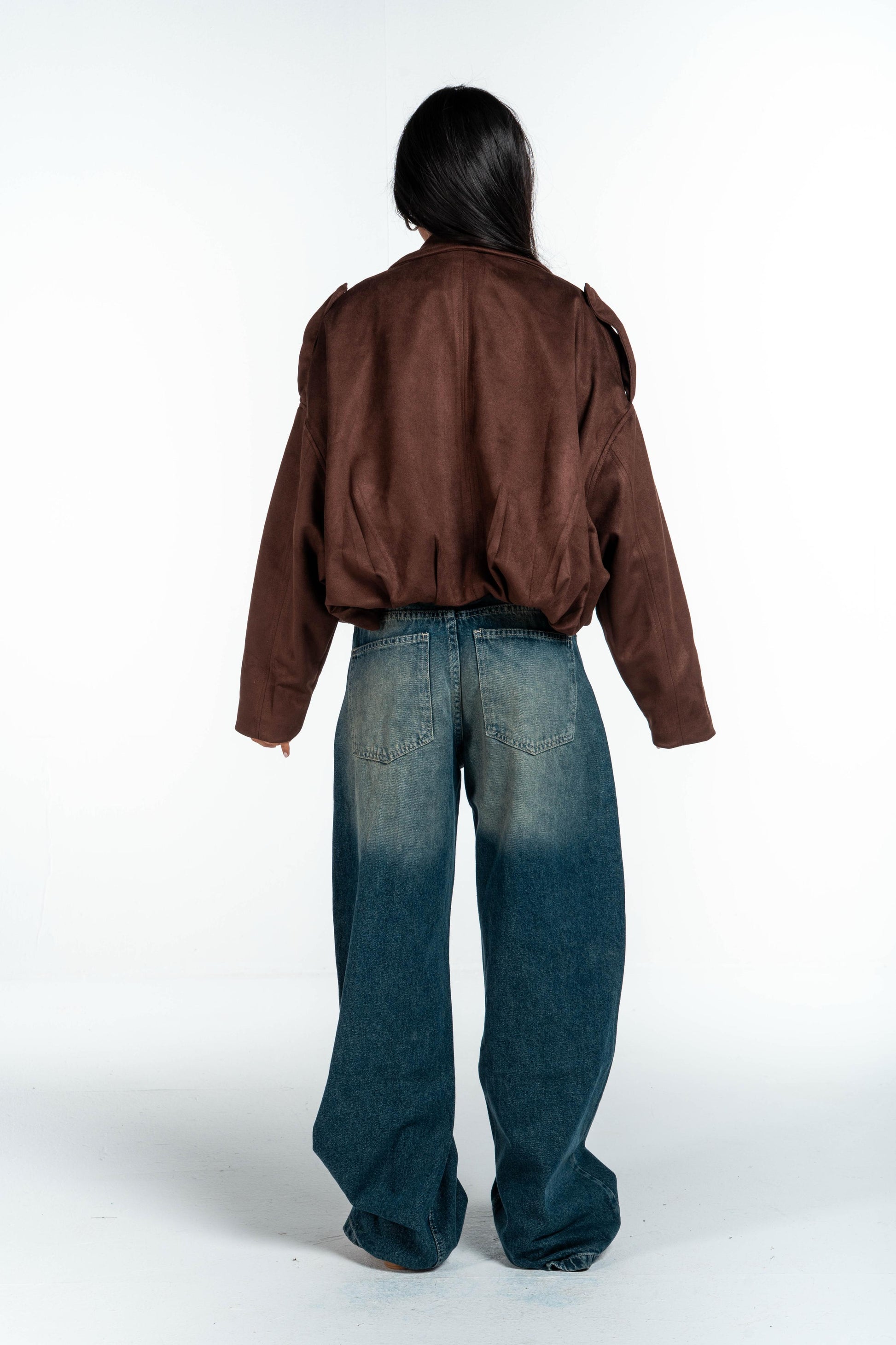 Effect Bomber Suede Jacket