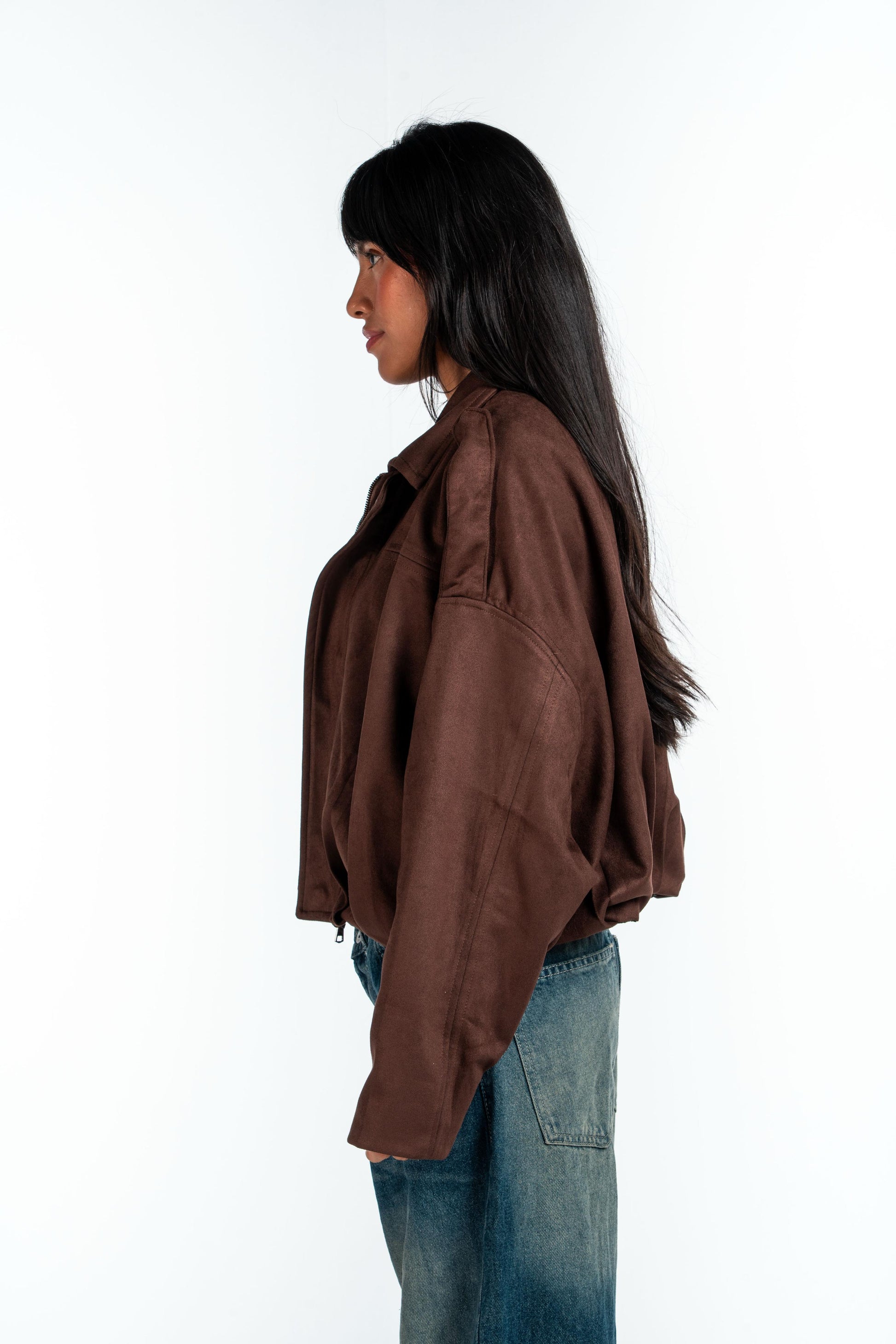 Effect Bomber Suede Jacket