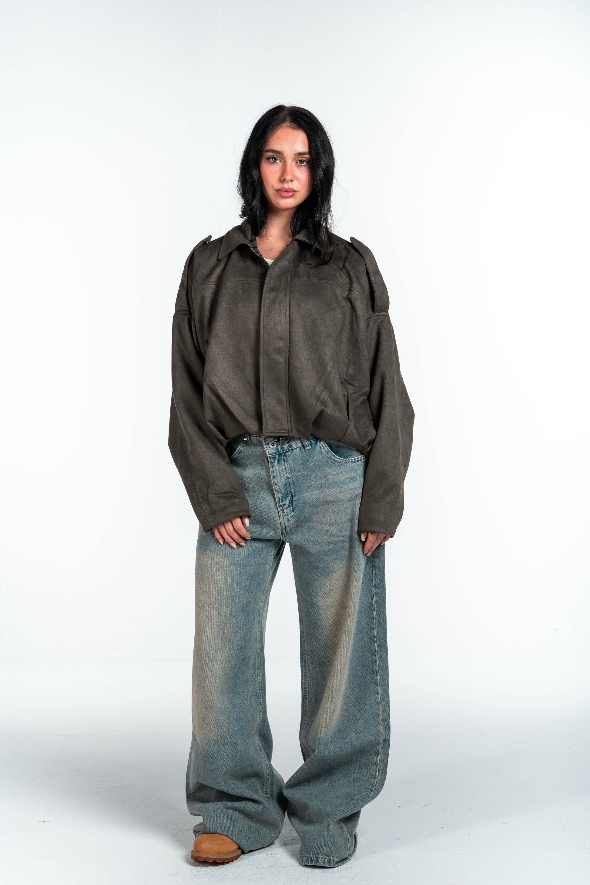 Effect Bomber Suede Jacket