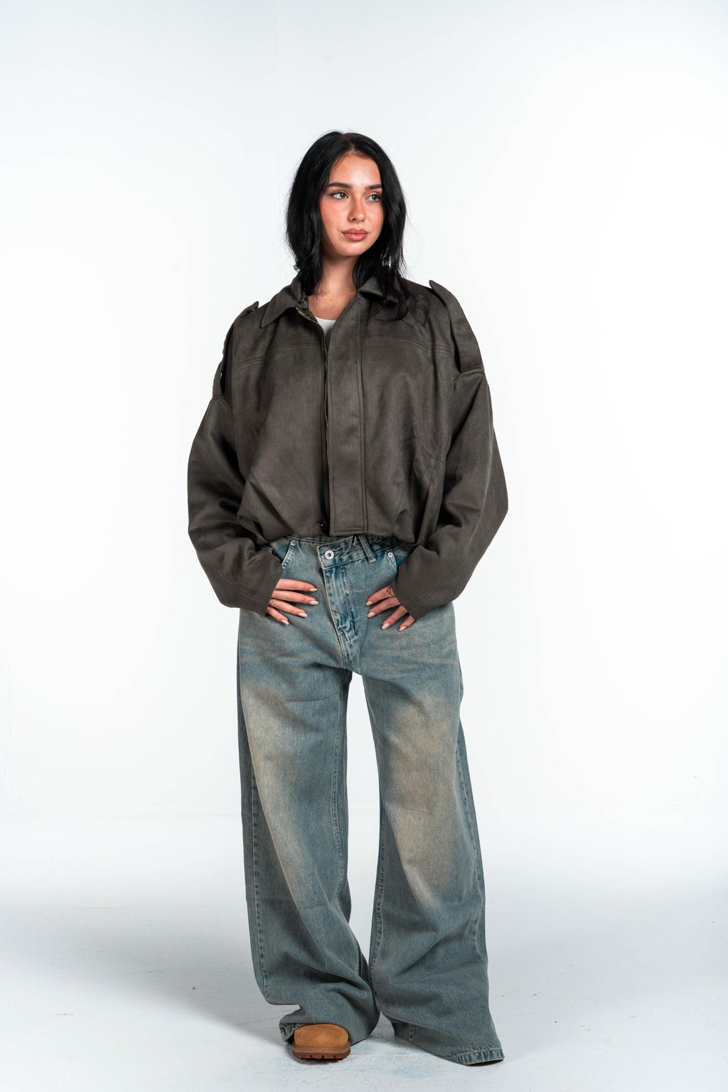 Effect Bomber Suede Jacket