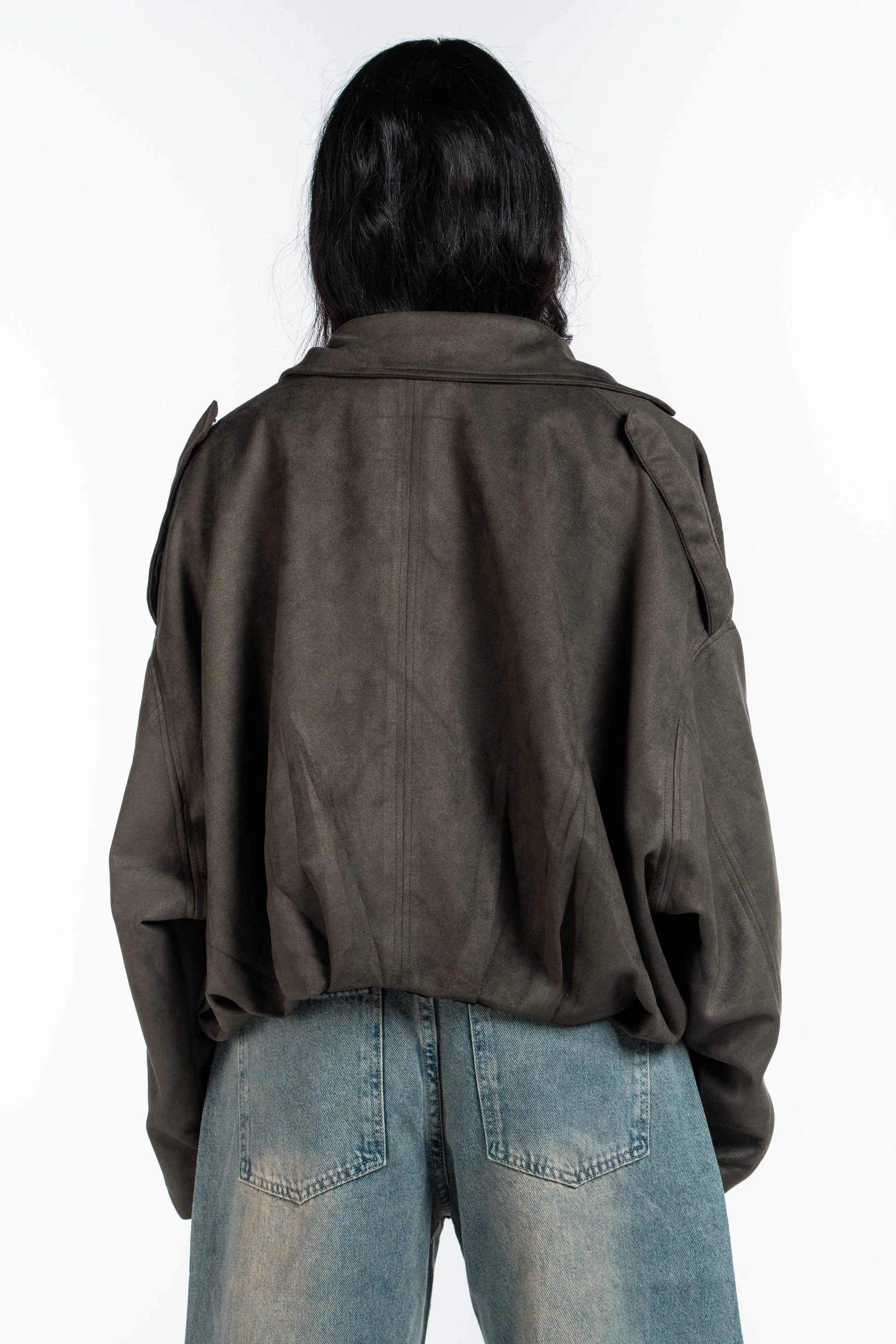 Effect Bomber Suede Jacket