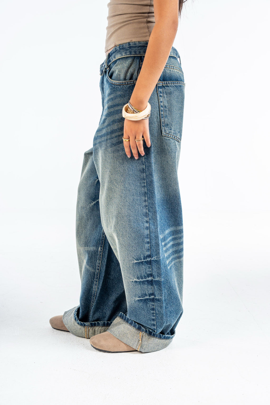 Folded Waist Denim