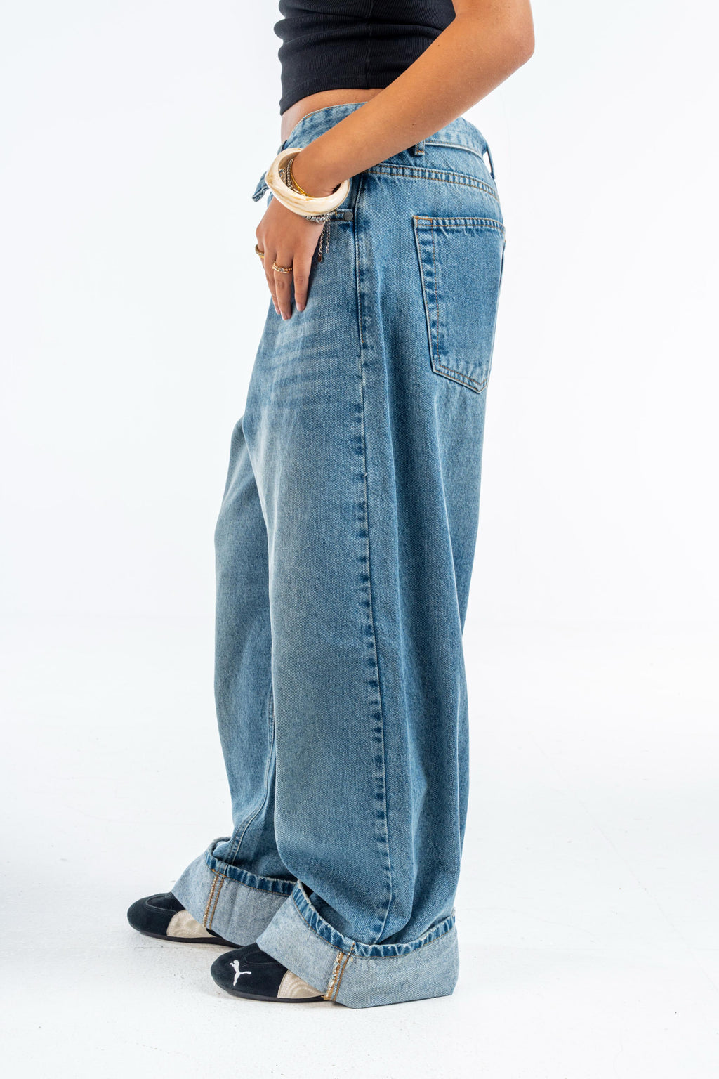 Folded Waist Denim