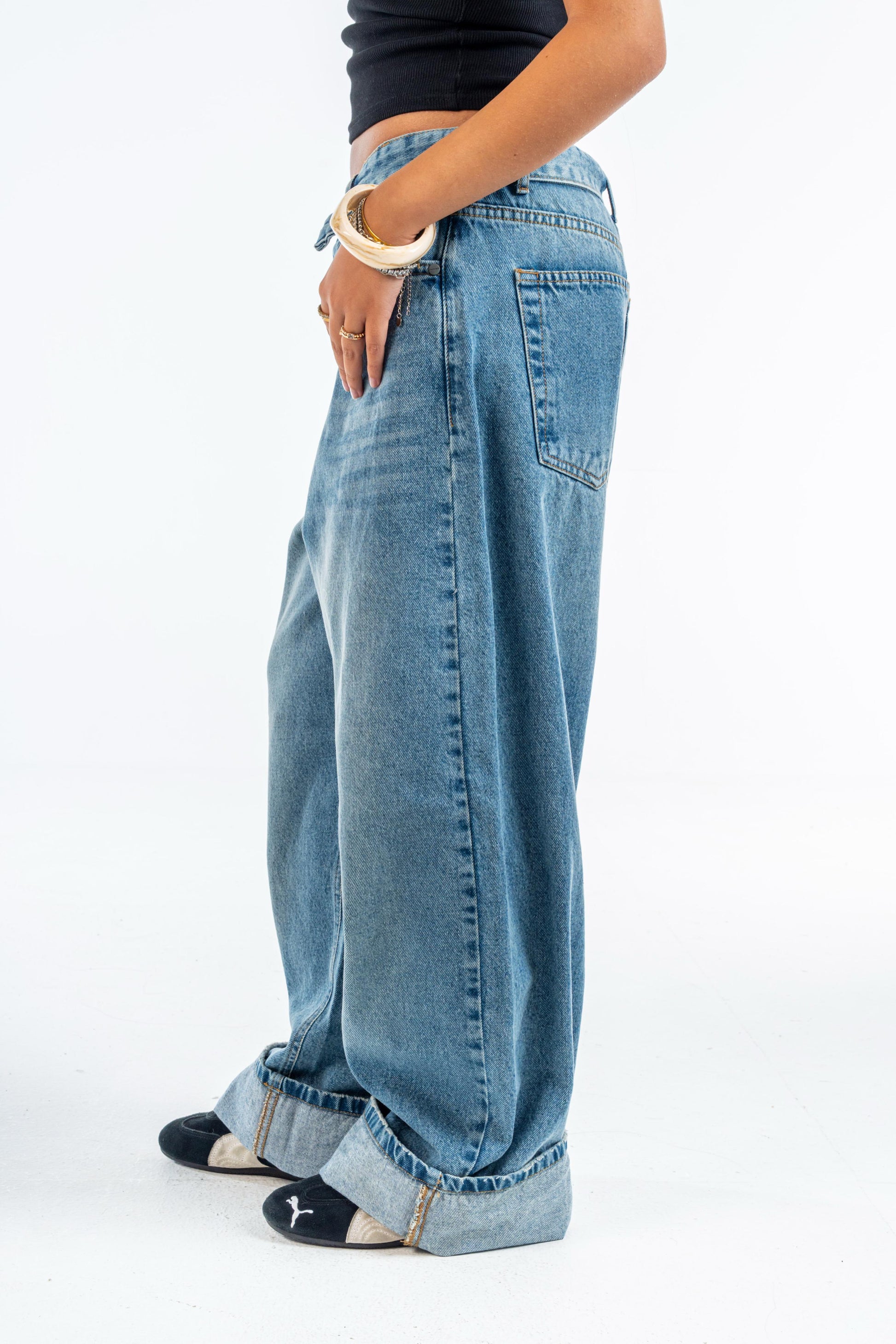 Folded Waist Denim
