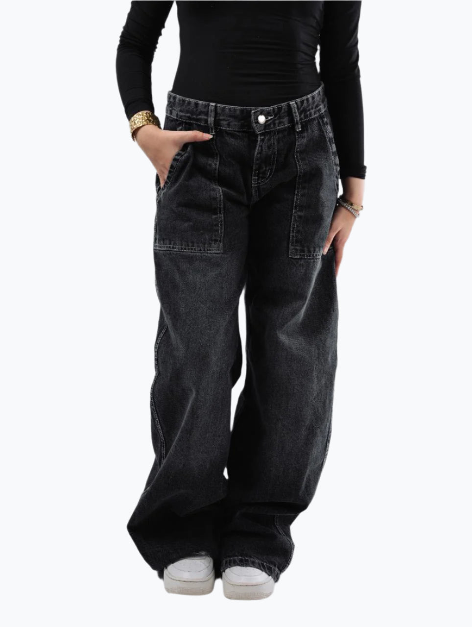 Dirty Black Pocket Jeans
