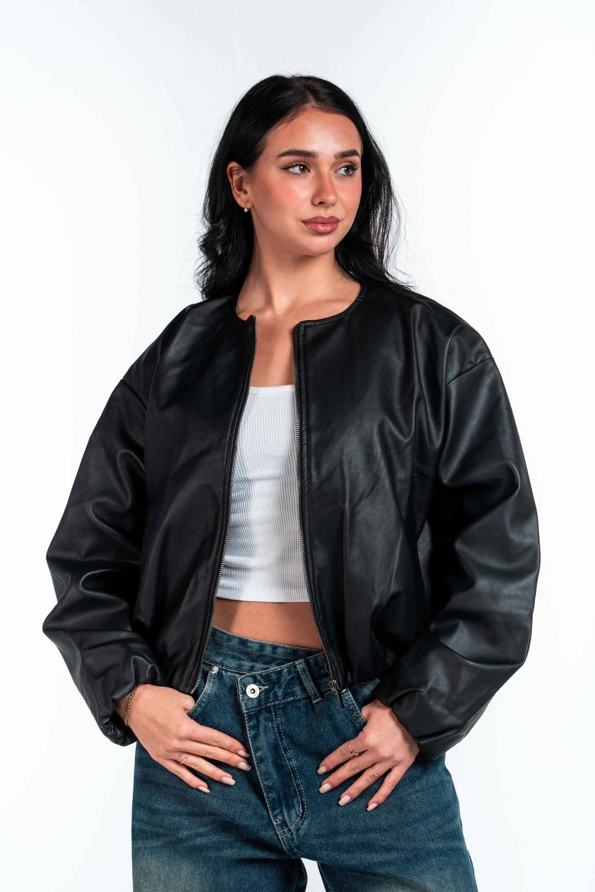 Leather Bomber Jacket