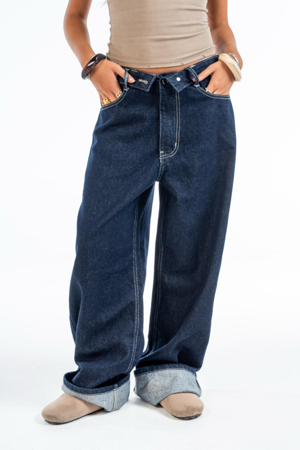 Folded Waist Denim