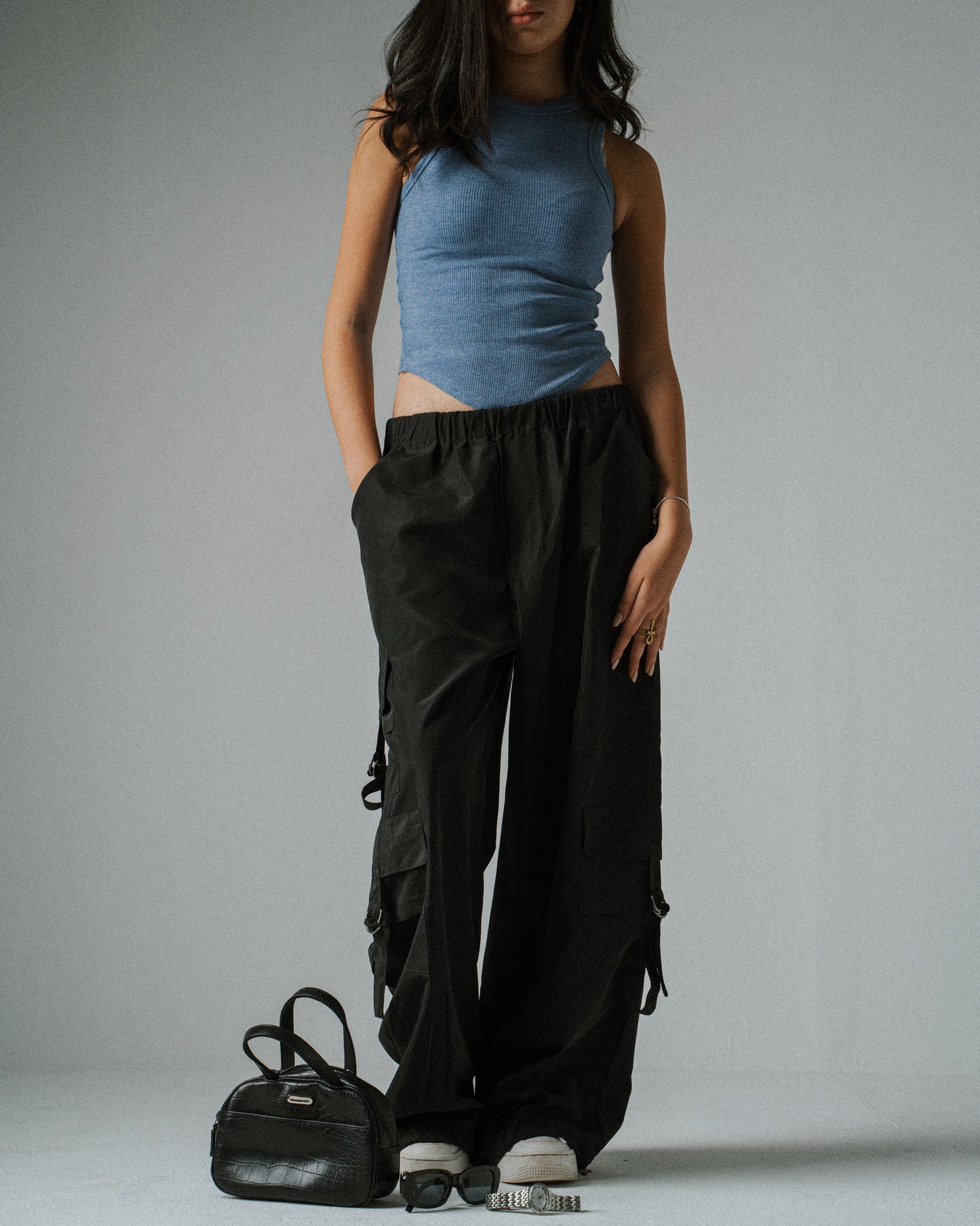 Noir Parachute Pants