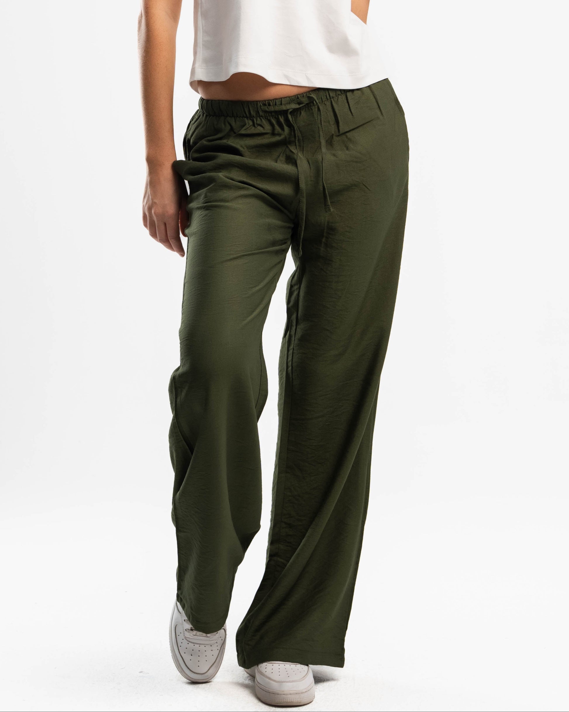 Olive Linen Pants