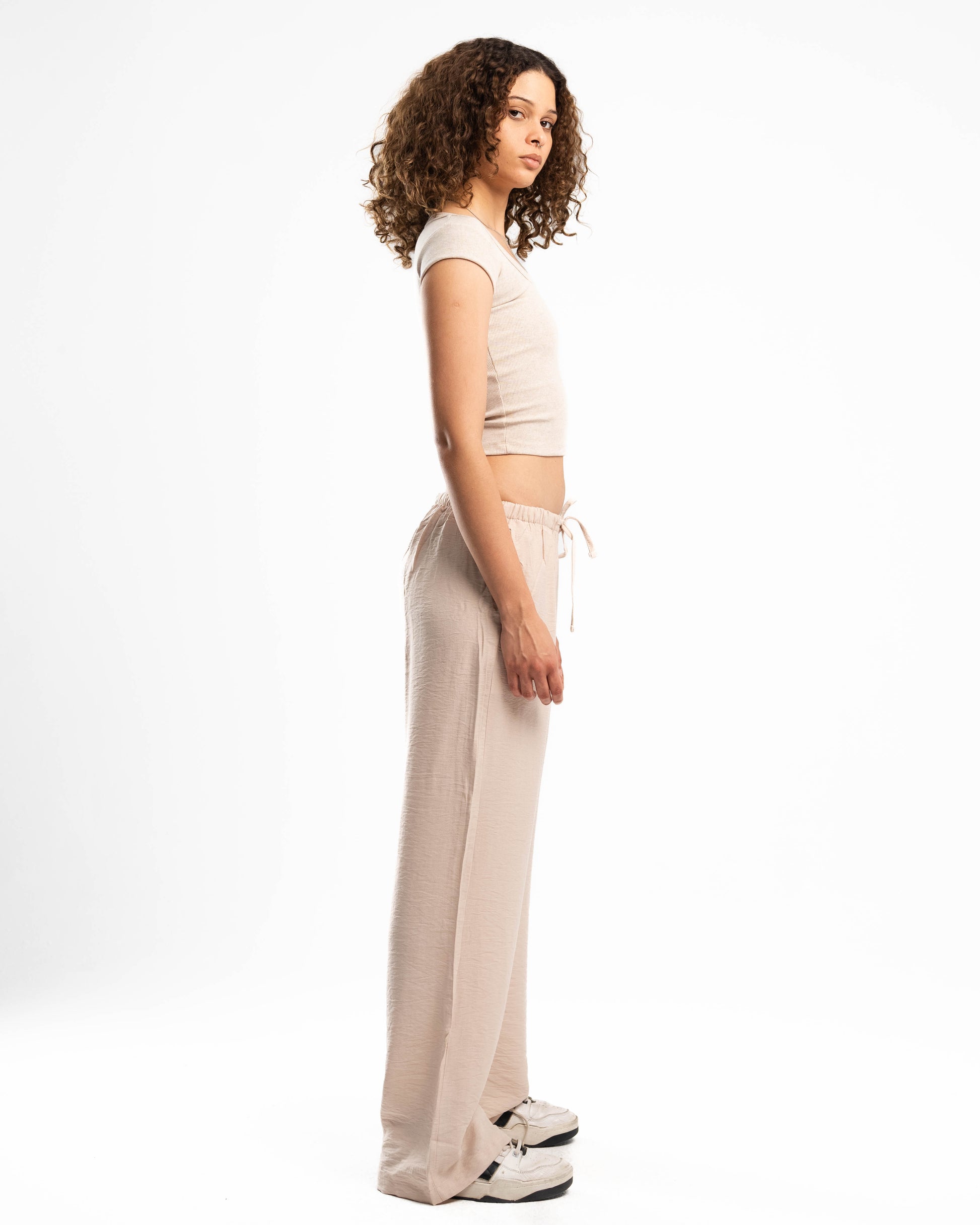 Beige Linen Pants