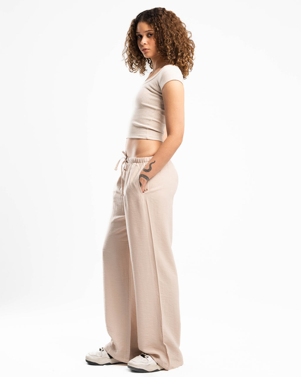 Beige Linen Pants