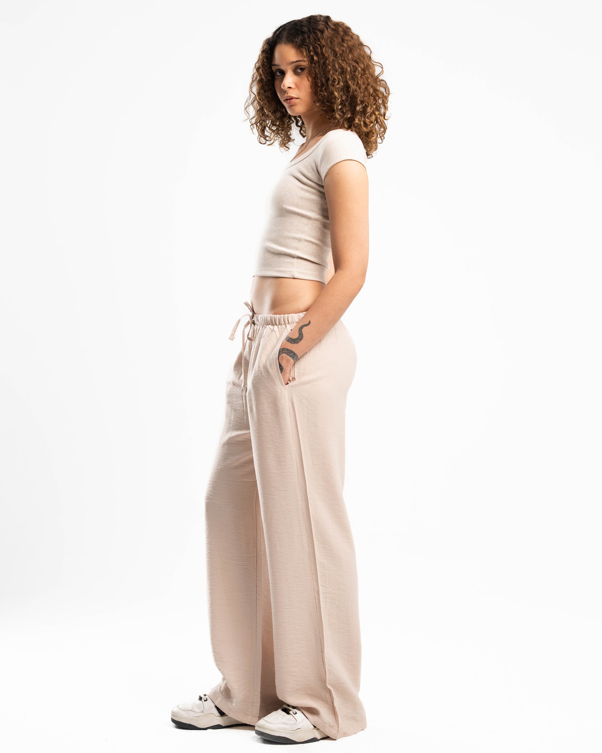 Beige Linen Pants