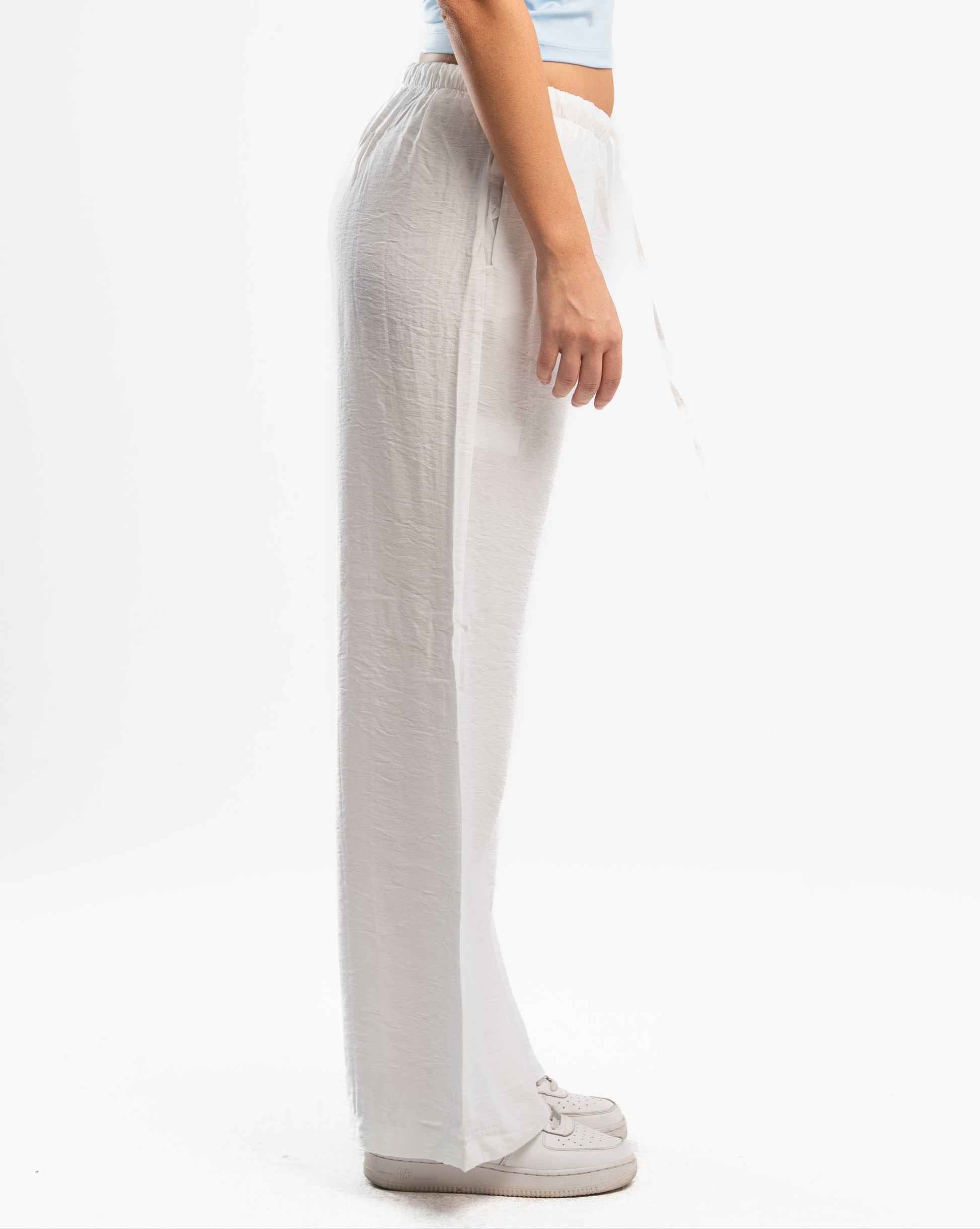 Crystal White Linen Pants