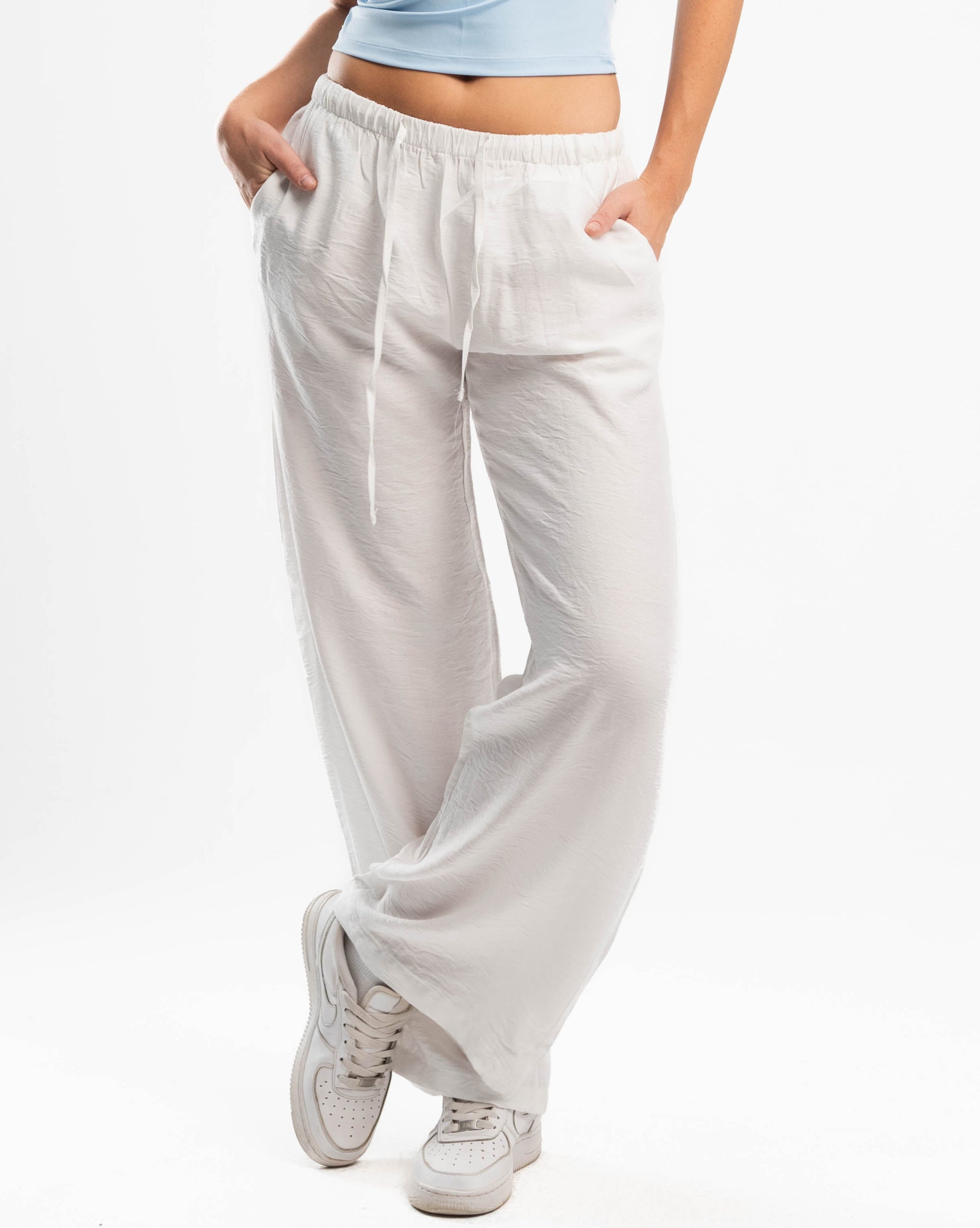 Crystal White Linen Pants