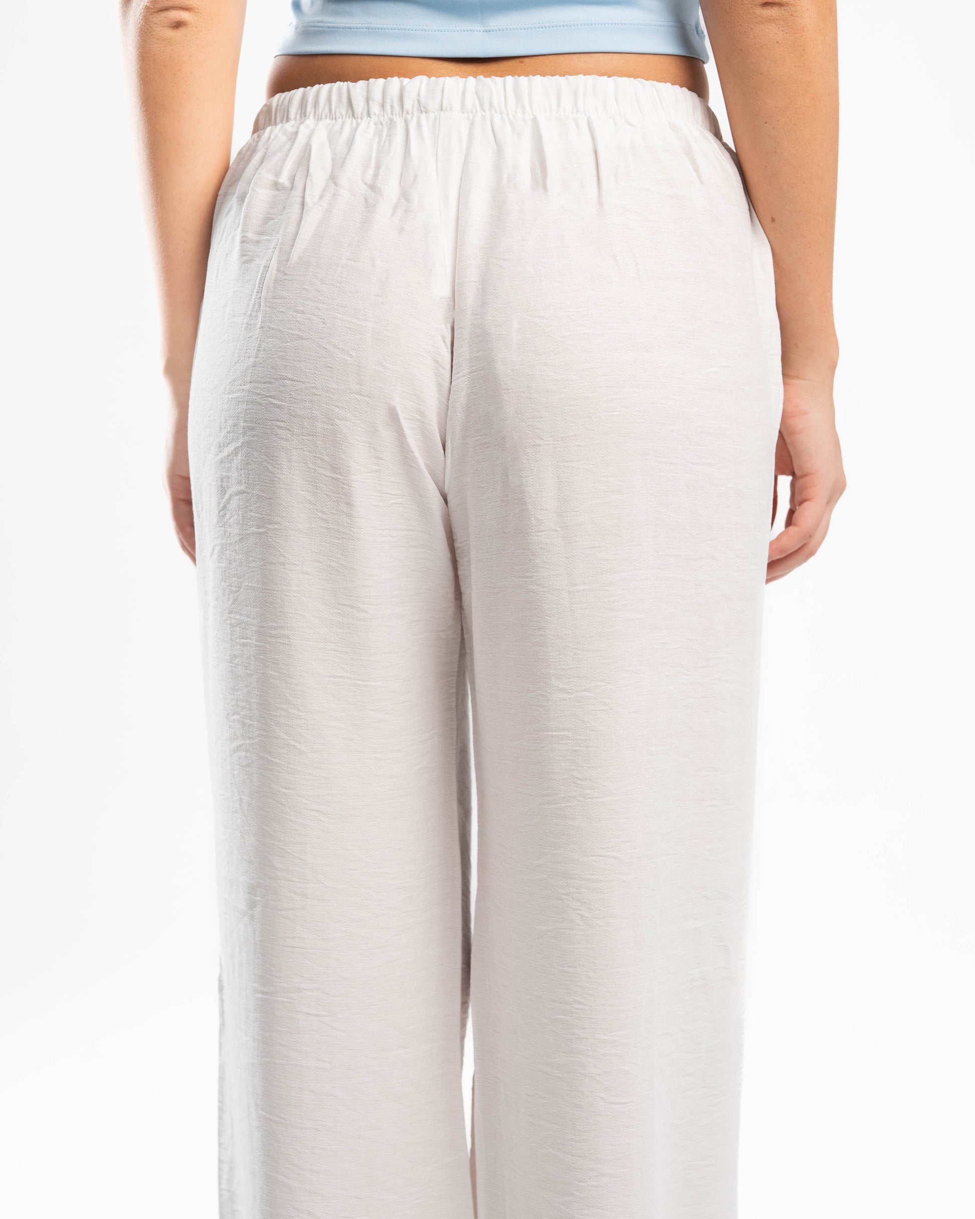 Crystal White Linen Pants