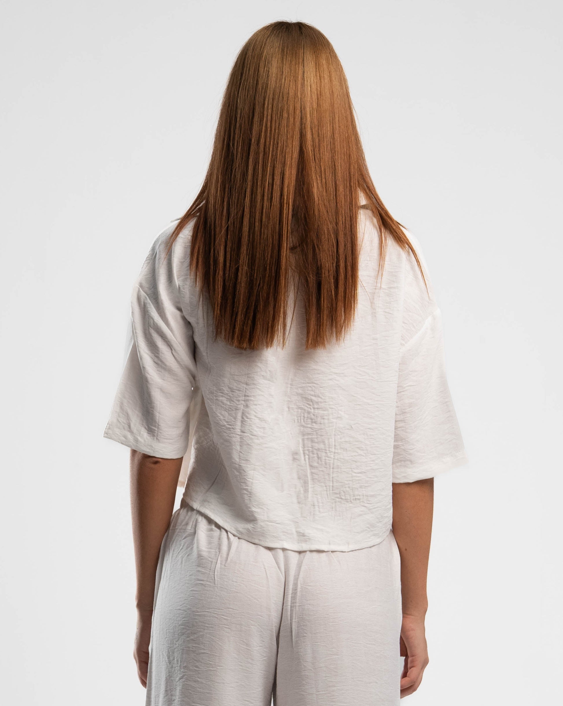 White Linen short sleeve Shirt