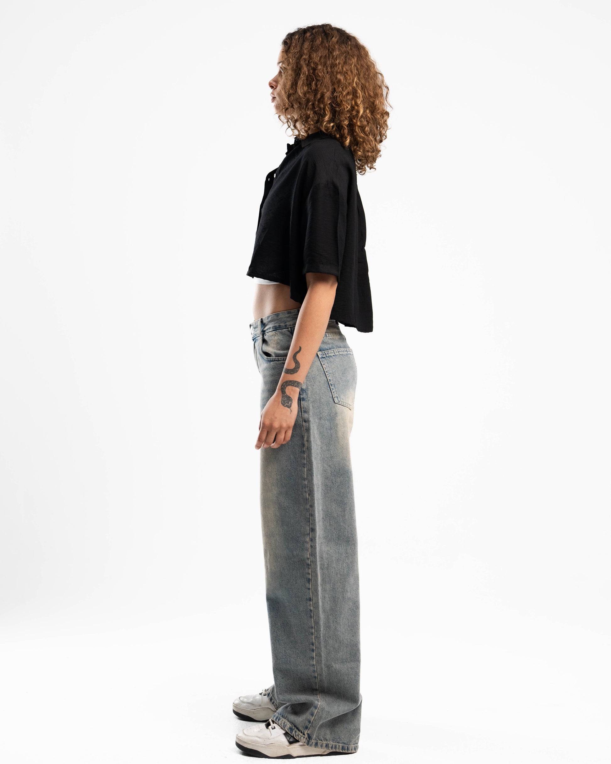 Black Short Sleeve Linen Shirt
