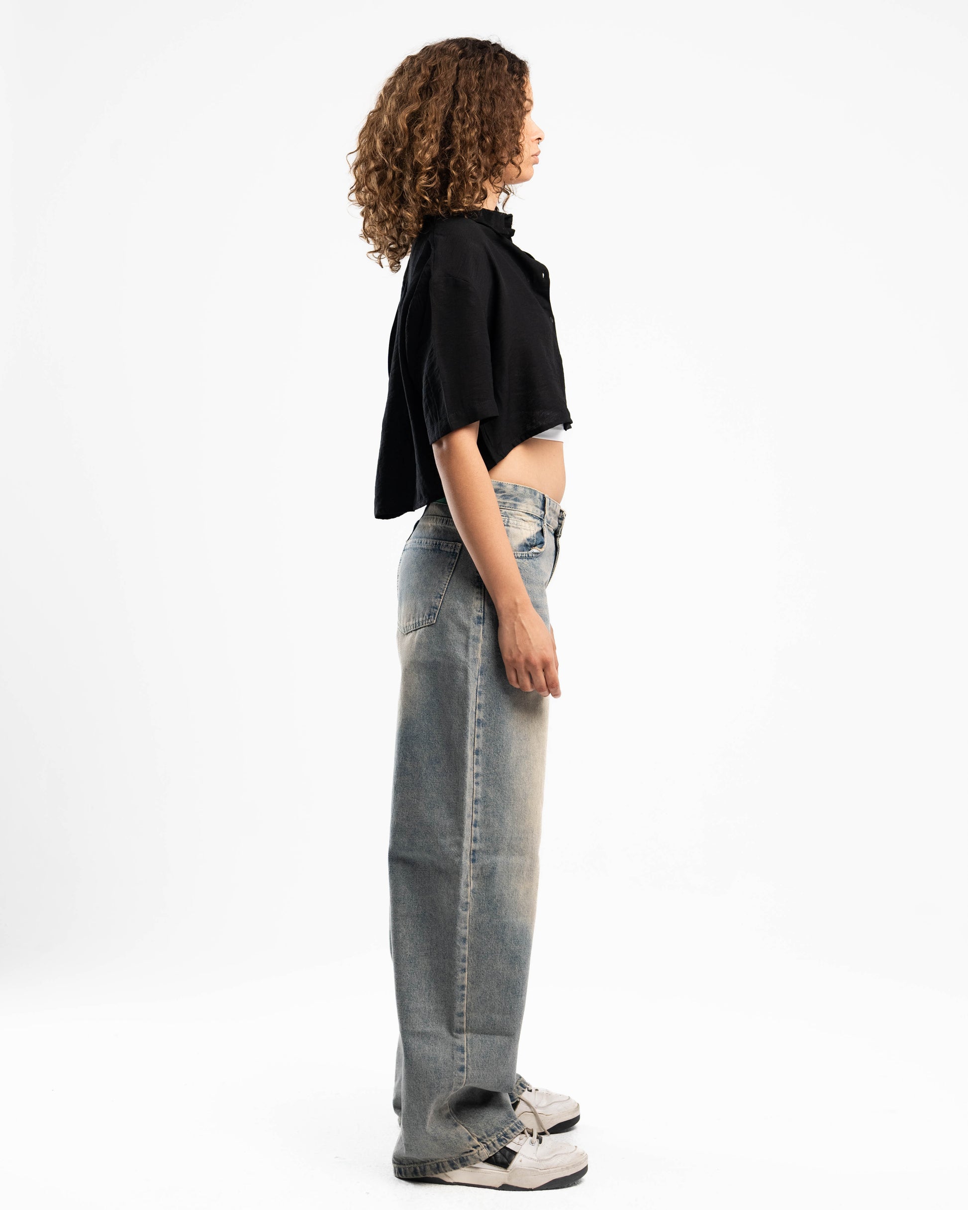 Black Short Sleeve Linen Shirt